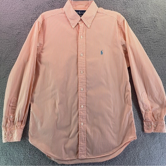 Ralph Lauren Classic Fit Men's Neck 15.5 Long Sleeve Button Down Shirt Striped - Picture 1 of 10